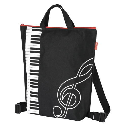 Piano line 2wayリュックバッグ♪※在庫有りと書いてあっても、お取り寄せ商品は受注後にメーカー注文になります。※☆【音符・小物グッズ-音楽雑貨】【音楽雑貨】 音楽グッズ <br>バレエ発表会 記念品 プレゼントに最適 ♪