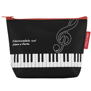 Piano line 舟形ポーチ ト音記号 ♪※在庫有りと書いてあっても、お取り寄せ商品は受注後にメーカー注文になります。※☆【音符・小物グッズ−音楽雑貨】【音楽雑貨】 音楽グッズ <br>バレエ発表会 記念品 プレゼントに最適 ♪