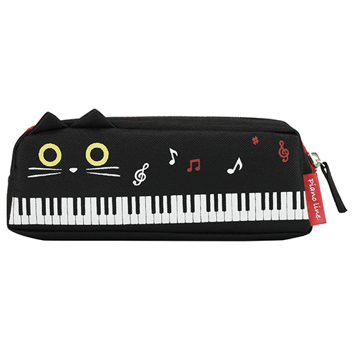 Piano line ペンケース ねこ ♪※在庫有りと書いてあっても、お取り寄せ商品は受注後にメーカー注文になります。※☆【音符・小物グッズ−音楽雑貨】【音楽雑貨】 音楽グッズ <br>バレエ発表会 記念品 プレゼントに最適 ♪