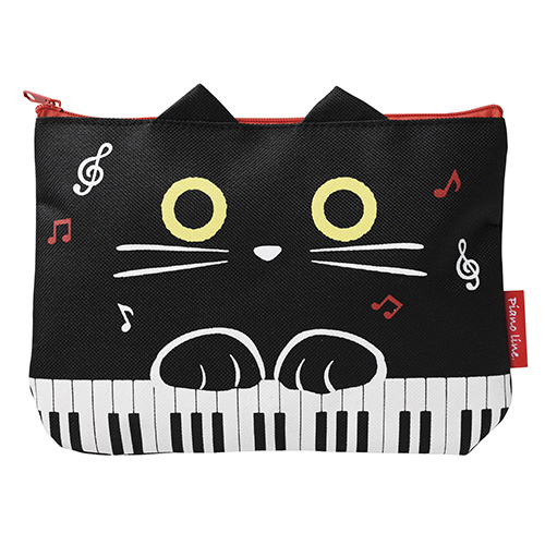 Piano line アーチポーチ ねこ ♪※在庫有りと書いてあっても、お取り寄せ商品は受注後にメーカー注文になります。※☆【音符・小物グッズ-音楽雑貨】【音楽雑貨】 音楽グッズ <br>バレエ発表会 記念品 プレゼントに最適 ♪