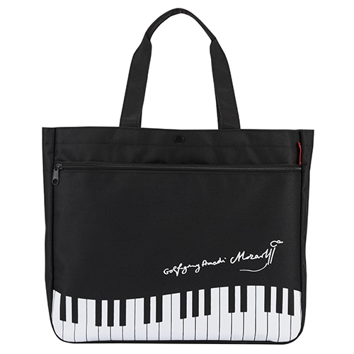 Piano line モーツァルト ポケット付きトート♪※在庫有りと書いてあっても、お取り寄せ商品は受注後にメーカー注文になります。※☆【音符・小物グッズ−音楽雑貨】【音楽雑貨】 音楽グッズ <br>バレエ発表会 記念品 プレゼントに最適 ♪