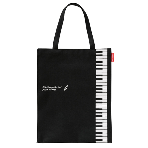 Piano line 縦型トート ♪※在庫有りと書いてあっても、お取り寄せ商品は受注後にメーカー注文になります。※☆【音符・小物グッズ-音楽雑貨】【音楽雑貨】 音楽グッズ <br>バレエ発表会 記念品 プレゼントに最適 ♪