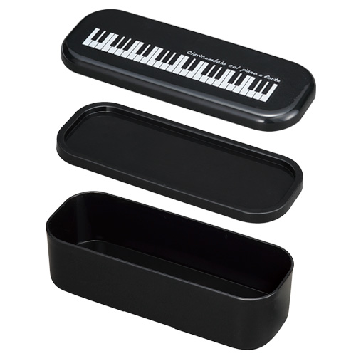 Piano line 2段 ランチボックス ♪※在庫有りと書いてあっても、お取り寄せ商品は受注後にメーカー注文になります。※☆【音符・小物グッズ−音楽雑貨】【音楽雑貨】 音楽グッズ <br>バレエ発表会 記念品 プレゼントに最適 ♪