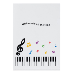 Piano line クリアファイル カラフル音符 ♪※在庫有りと書いてあっても、お取り寄せ商品は受注後にメーカー注文になります。※☆【音符・小物グッズ-音楽雑貨】【音楽雑貨】 音楽グッズ <br>バレエ発表会 記念品 プレゼントに最適 ♪