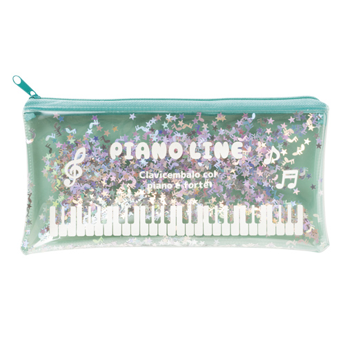 Piano line スパンコールペンケース♪※在庫有りと書いてあっても、お取り寄せ商品は受注後にメーカー注文になります。※☆【音符・小物グッズ−音楽雑貨】【音楽雑貨】 音楽グッズ <br>バレエ発表会 記念品 プレゼントに最適 ♪
