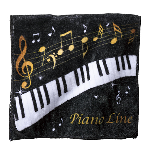Piano line ポケットタオル音符 ♪※在庫有りと書いてあっても、お取り寄せ商品は受注後にメーカー注文になります。※☆【音符・小物グッズ−音楽雑貨】【音楽雑貨】 音楽グッズ <br>バレエ発表会 記念品 プレゼントに最適 ♪