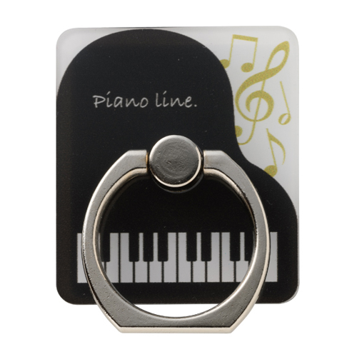 Piano line スマホリング♪※在庫有りと書いてあっても、お取り寄せ商品は受注後にメーカー注文になります。※☆【音符・小物グッズ-音楽雑貨】【音楽雑貨】 音楽グッズ <br>バレエ発表会 記念品 プレゼントに最適 ♪