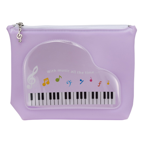 Piano line 窓付きミルキーポーチ♪※在庫有りと書いてあっても、お取り寄せ商品は受注後にメーカー注文になります。※☆【音符・小物グッズ-音楽雑貨】【音楽雑貨】 音楽グッズ <br>バレエ発表会 記念品 プレゼントに最適 ♪