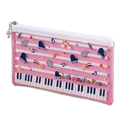 Piano line クリアペンケース♪※在庫有りと書いてあっても、お取り寄せ商品は受注後にメーカー注文になります。※☆【音符・小物グッズ-音楽雑貨】【音楽雑貨】 音楽グッズ <br>バレエ発表会 記念品 プレゼントに最適 ♪