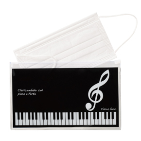 Piano line エチケットマスクケース♪※在庫有りと書いてあっても、お取り寄せ商品は受注後にメーカー注文になります。※☆【音符・小物グッズ-音楽雑貨】【音楽雑貨】 音楽グッズ <br>バレエ発表会 記念品 プレゼントに最適 ♪