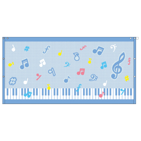 Piano line プールタオル（カラフル音符） ♪※在庫有りと書いてあっても、お取り寄せ商品は受注後にメーカー注文になります。※☆【音符・小物グッズ－音楽雑貨】【音楽雑貨】  音楽グッズ  <br>バレエ発表会 記念品 プレゼントに最適 ♪