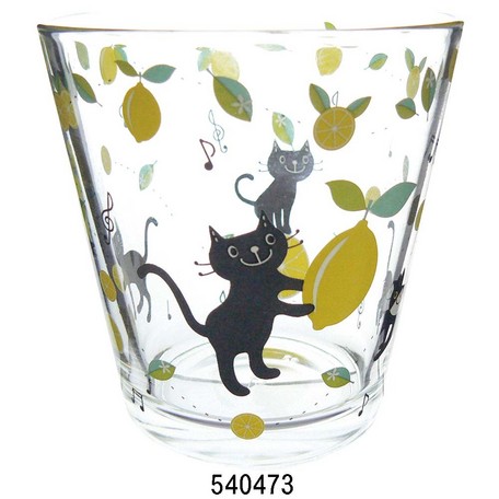黒ねこドルチェガラスタンブラーレモン ♪※在庫有りと書いてあっても、お取り寄せ商品は受注後にメーカー注文になります。※☆【音符・小物グッズ−音楽雑貨】【音楽雑貨】 音楽グッズ <br>バレエ発表会 記念品 プレゼントに最適 ♪