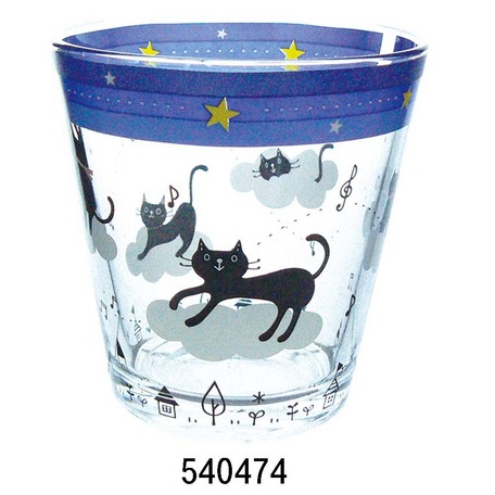 黒ねこドルチェガラスタンブラー夜空♪※在庫有りと書いてあっても、お取り寄せ商品は受注後にメーカー注文になります。※☆【音符・小物グッズ−音楽雑貨】【音楽雑貨】 音楽グッズ <br>バレエ発表会 記念品 プレゼントに最適 ♪