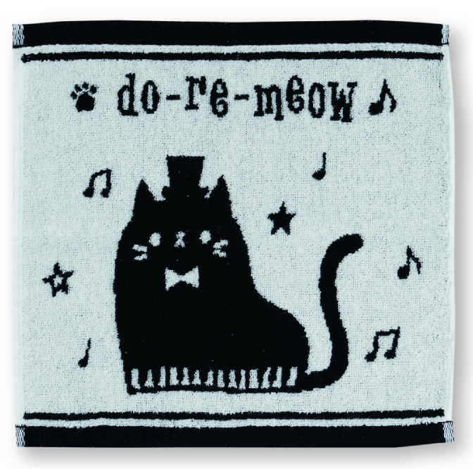 do-re-meow タオルハンカチ※在庫有りと書いてあっても、お取り寄せ商品は受注後にメーカー注文になります。※☆【音符・小物グッズ-音楽雑貨】【音楽雑貨】 音楽グッズ <br>バレエ発表会 記念品 プレゼントに最適 ♪