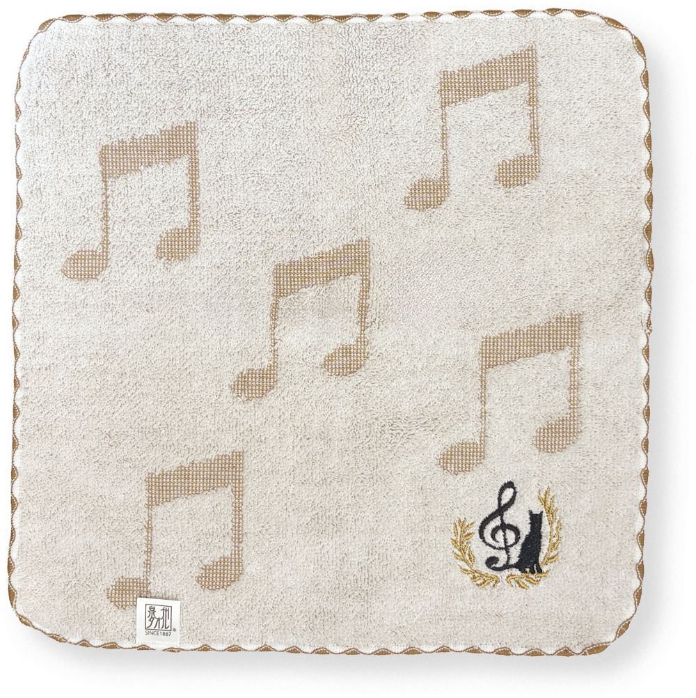 ししゅう付きジャガードタオルハンカチ 在庫有りと書いてあっても、お取り寄せ商品は受注後にメーカー注文になります。【音符・小物グッズ－音楽雑貨】【音楽雑貨】  音楽グッズ  <br>バレエ発表会 記念品 プレゼントに最適 