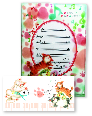 NOISY PARAKEET NOISY PARAKEET A5 クリアファイル&一筆箋セット※在庫有りと書いてあっても、お取り寄せ商品は受注後にメーカー注文になります。※☆【音符・小物グッズ-音楽雑貨】【音楽雑貨】 音楽グッズ <br>バレエ発表会 記念品 プレゼントに最適 ♪
