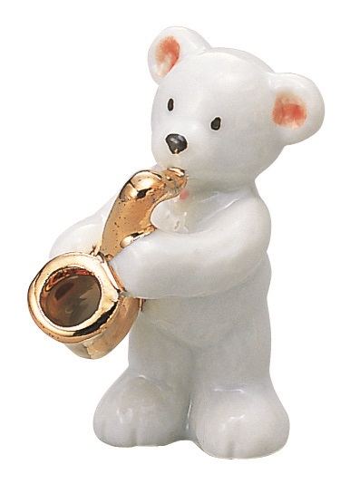 ベアー マスコット ホワイト サックス 楽器☆【プレゼントに最適♪】【音楽雑貨 ピアノ雑貨】 