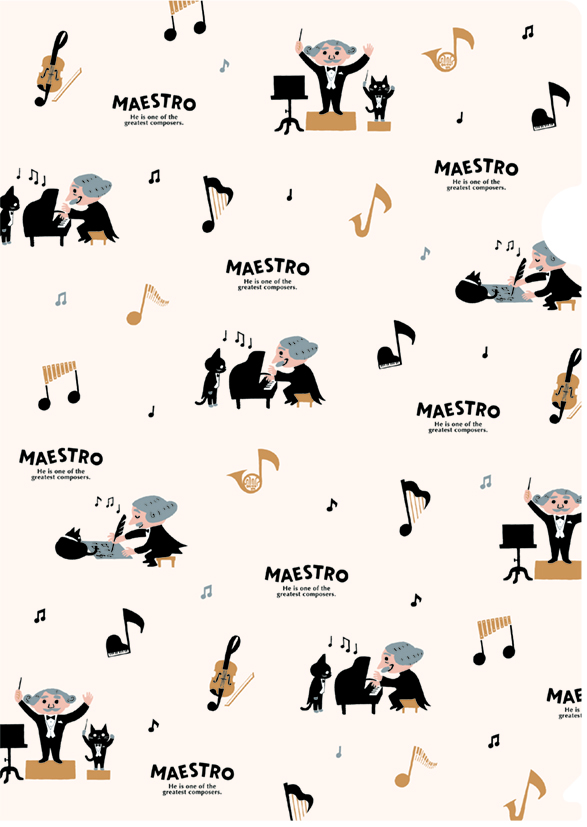 MAESTRO クリアファイル♪※在庫有りと書いてあっても、お取り寄せ商品は受注後にメーカー注文になります。※☆【音符・小物グッズ-音楽雑貨】【音楽雑貨】 音楽グッズ <br>バレエ発表会 記念品 プレゼントに最適 ♪