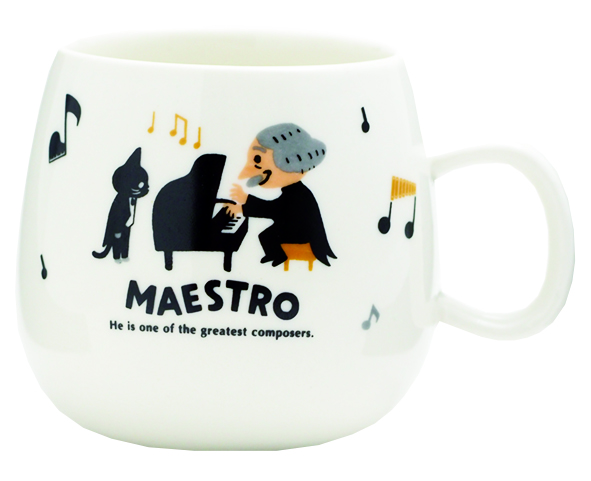 MAESTRO マグカップ♪※在庫有りと書いてあっても、お取り寄せ商品は受注後にメーカー注文になります。※☆【音符・小物グッズ-音楽雑貨】【音楽雑貨】 音楽グッズ <br>バレエ発表会 記念品 プレゼントに最適 ♪