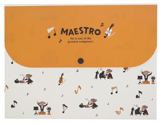 5ポケットフォルダーA4 MAESTRO♪※在庫有りと書いてあっても、お取り寄せ商品は受注後にメーカー注文になります。※☆【音符・小物グッズ-音楽雑貨】【音楽雑貨】 音楽グッズ <br>バレエ発表会 記念品 プレゼントに最適 ♪