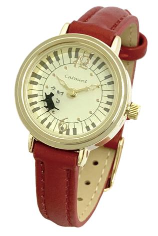 腕時計 ピアノロールキャット 在庫有りと書いてあっても、お取り寄せ商品は受注後にメーカー注文になります。【音符・小物グッズ－音楽雑貨】【音楽雑貨】  音楽グッズ  <br>バレエ発表会 記念品 プレゼントに最適 