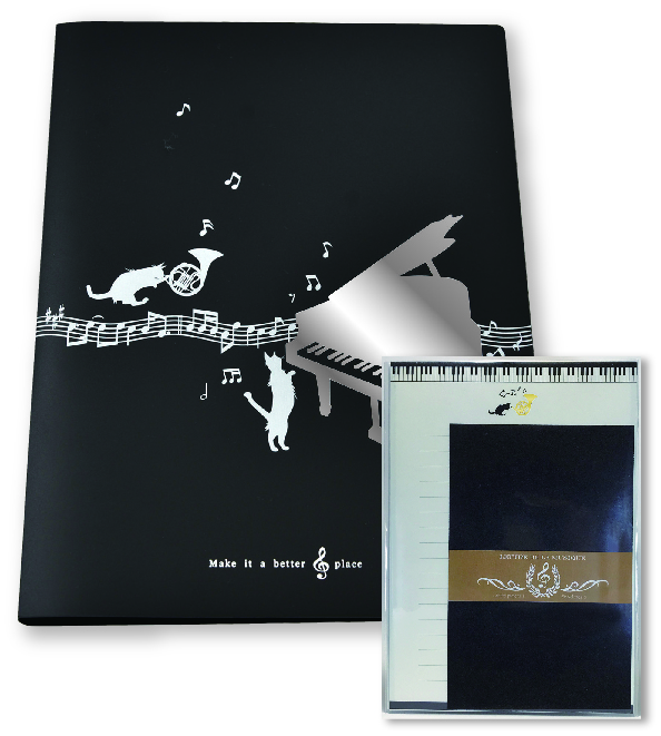 シャノワール レター&リングファイルセット♪※在庫有りと書いてあっても、お取り寄せ商品は受注後にメーカー注文になります。※☆【音符・小物グッズ-音楽雑貨】【音楽雑貨】 音楽グッズ <br>バレエ発表会 記念品 プレゼントに最適 ♪