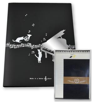 レター&リングファイルセット♪在庫有りと書いてあっても、お取り寄せ商品は受注後にメーカー注文になります。※☆【音符・小物グッズ-音楽雑貨】【音楽雑貨】 音楽グッズ <br>バレエ発表会 記念品 プレゼントに最適 ♪
