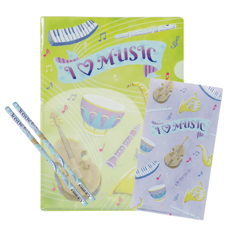 リニューアル I LOVE MUSICセット♪※在庫有りと書いてあっても、お取り寄せ商品は受注後にメーカー注文になります。※☆【音符・小物グッズ-音楽雑貨】【音楽雑貨】 音楽グッズ <br>バレエ発表会 記念品 プレゼントに最適 ♪