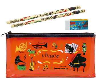 ステーショナリーセット vivace♪※在庫有りと書いてあっても、お取り寄せ商品は受注後にメーカー注文になります。※☆【音符・小物グッズ−音楽雑貨】【音楽雑貨】 音楽グッズ <br>バレエ発表会 記念品 プレゼントに最適 ♪