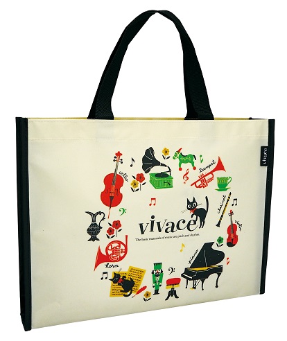 レッスントート vivace ♪※在庫有りと書いてあっても、お取り寄せ商品は受注後にメーカー注文になります。※☆【音符・小物グッズ−音楽雑貨】【音楽雑貨】 音楽グッズ <br>バレエ発表会 記念品 プレゼントに最適 ♪