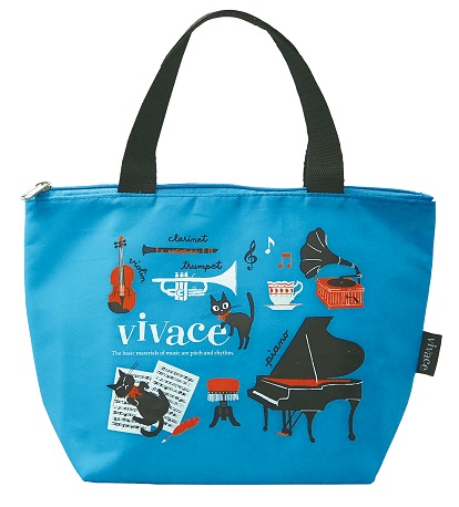 ランチトート vivace ♪※在庫有りと書いてあっても、お取り寄せ商品は受注後にメーカー注文になります。※☆【音符・小物グッズ−音楽雑貨】【音楽雑貨】 音楽グッズ <br>バレエ発表会 記念品 プレゼントに最適 ♪